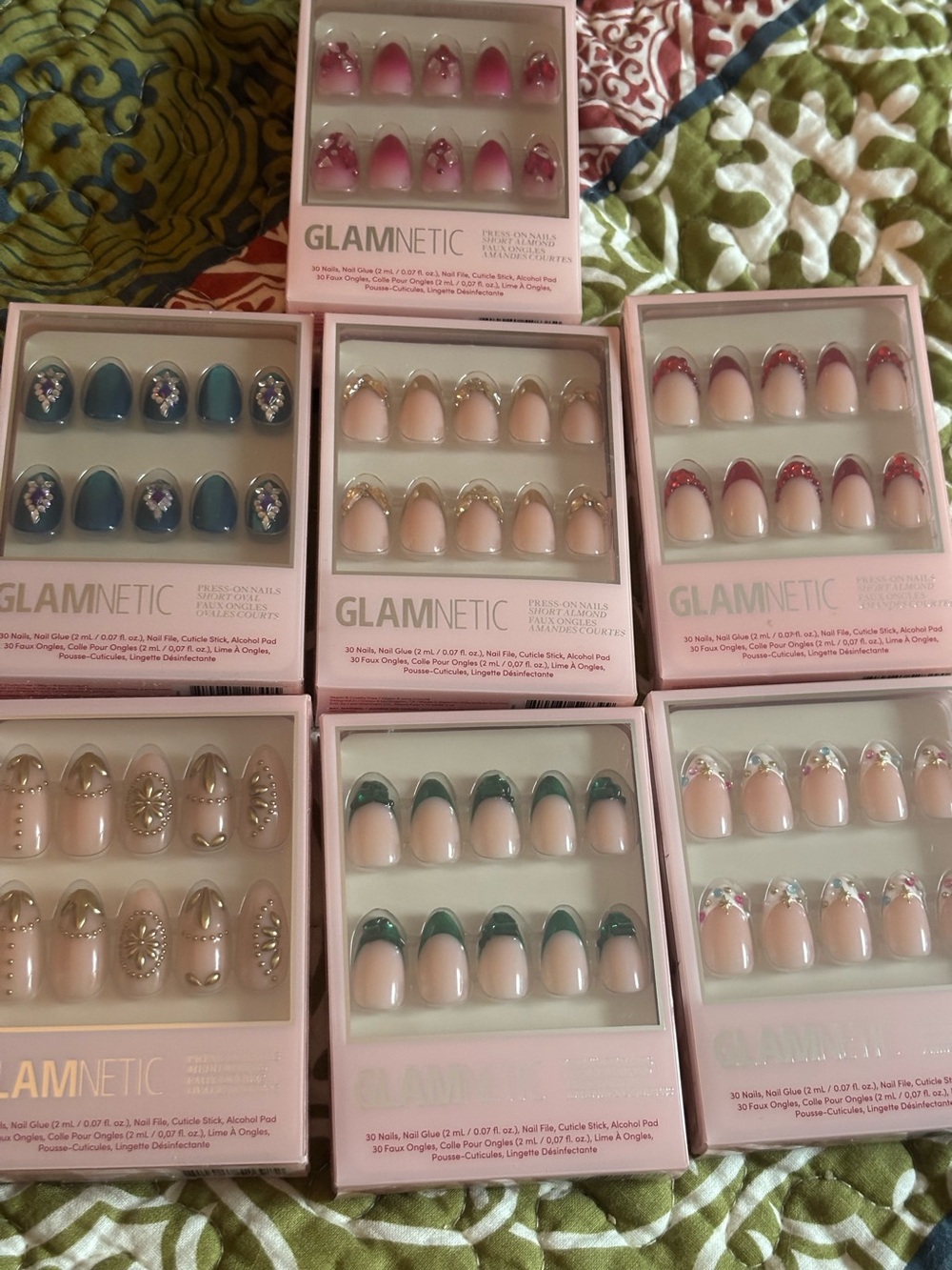 Glamnetic Pink Ombre & Sparkle Press-On Nail Set